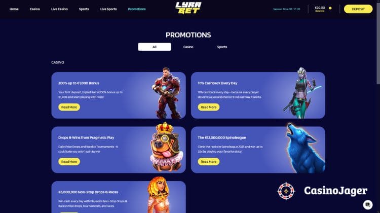 LyraBet Promoties en Bonussen