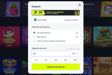 Noda Pay Storting - Stortingsbedrag