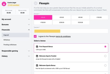 Online Casino Flexepin - Betaalscherm