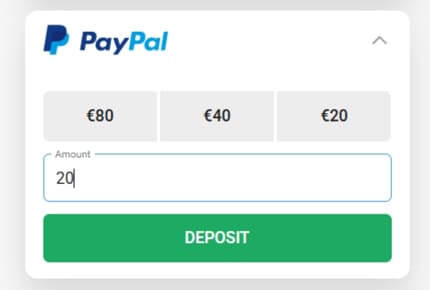 PayPal Storting - Stortingsbedrag