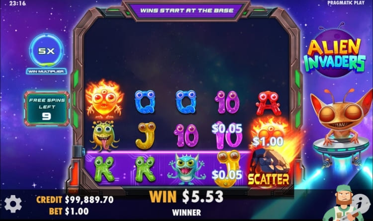Alien Invaders Free Spins Bonus