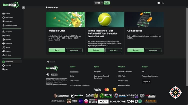 Betblast Promoties en Bonussen