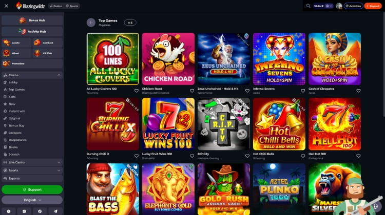 Blazingwildz Casino Spelaanbod