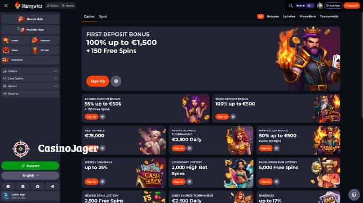 Blazingwildz Promoties en Bonussen