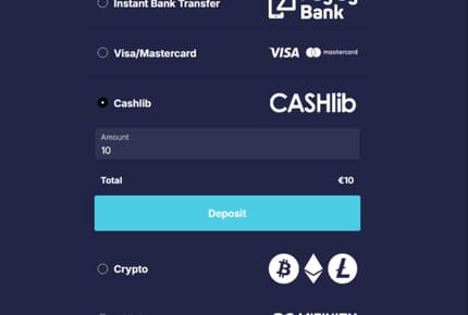 CASHlib Casinos - Bevestig Bedrag