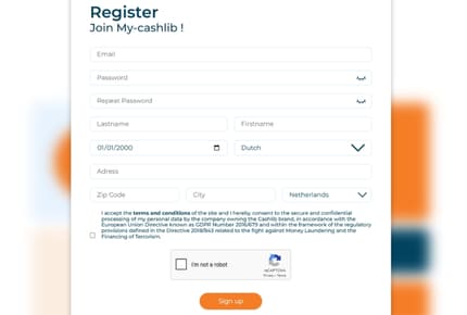 CASHlib Casino - Registratie