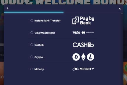 Casino CASHlib Betalen - Selecteer Betaalmethode