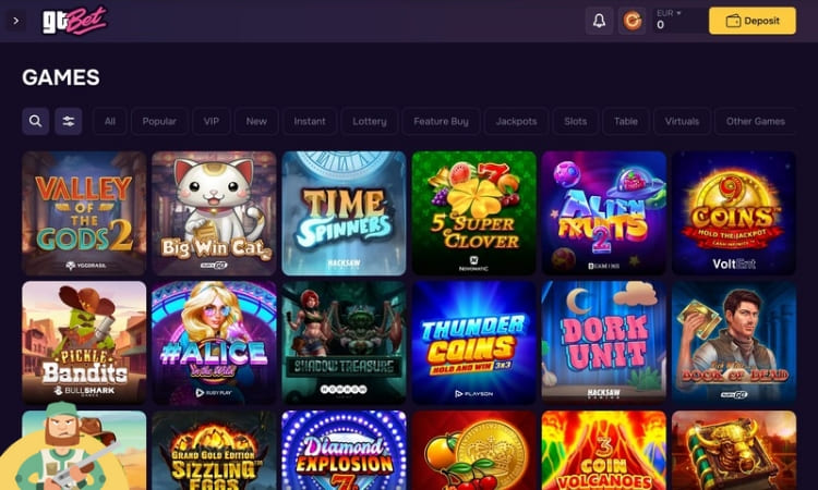 GT.bet Casino Spelaanbod
