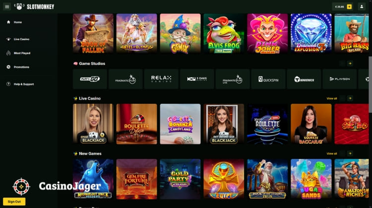 SlotMonkey Casino Spelaanbod