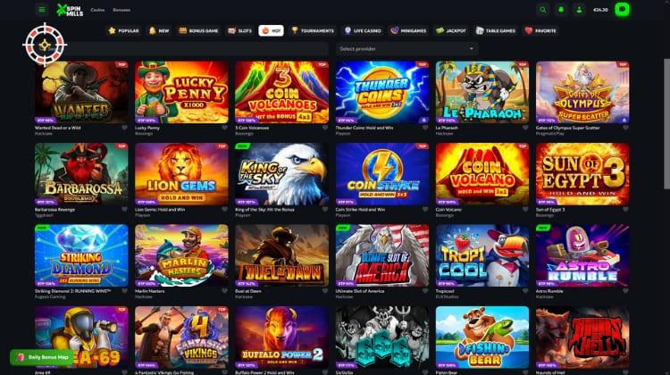SpinMills Casino Spelaanbod
