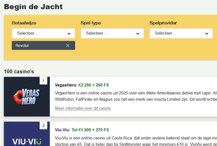 Beste Revolut Casino - Overzicht