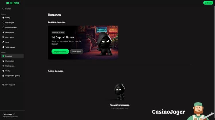 Betninja Promoties en Bonussen