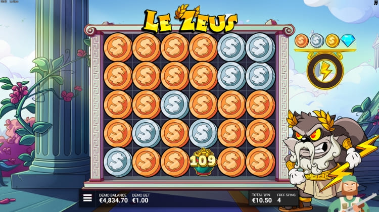 Le Zeus Myth-Taken Identity Spins Bonus