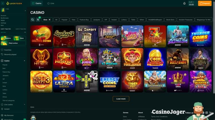 Luckygem Casino Spelaanbod
