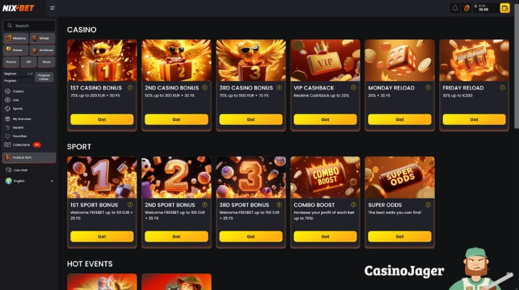 Nixbet Promoties en Bonussen