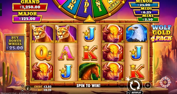 Pragmatic Play Wolf Gold 4 Pack Gameplay