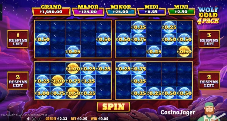 Wolf Gold 4 Pack Money Respin Bonus