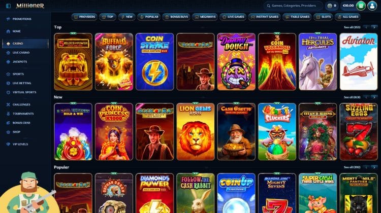 Millioner Casino Spelaanbod