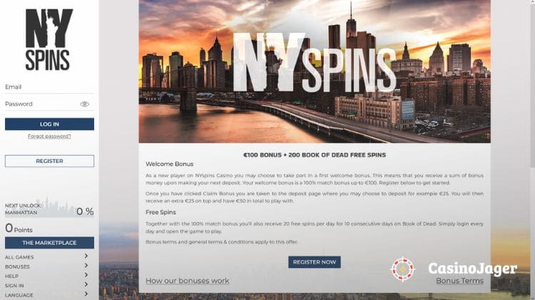 NYspins Promoties en Bonussen
