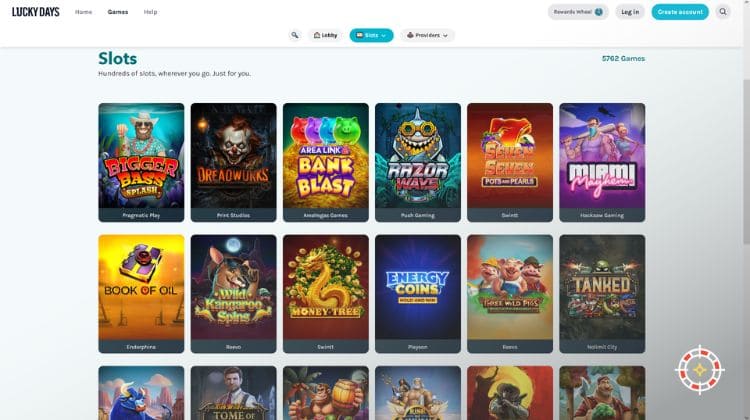 LuckyDays Casino Spelaanbod