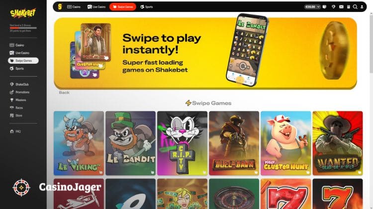 ShakeBet Casino Spelaanbod