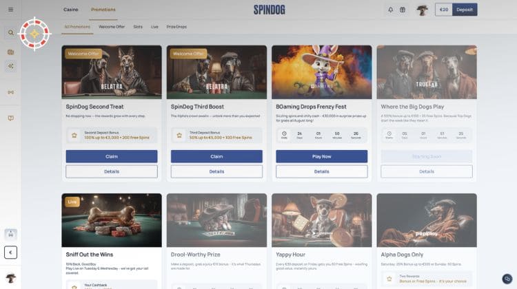 SpinDog Promoties en Bonussen