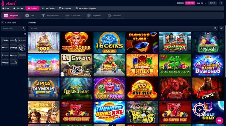 VBET Casino Spelaanbod
