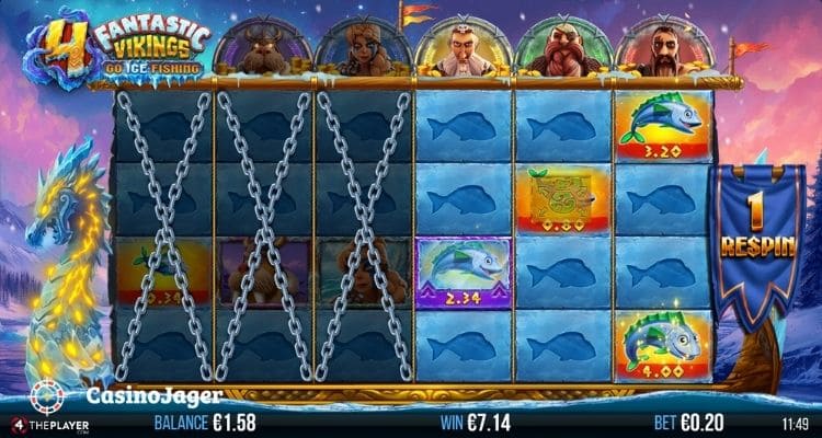 4 Fantastic Vikings Go Ice Fishing Fighting Respins Bonus