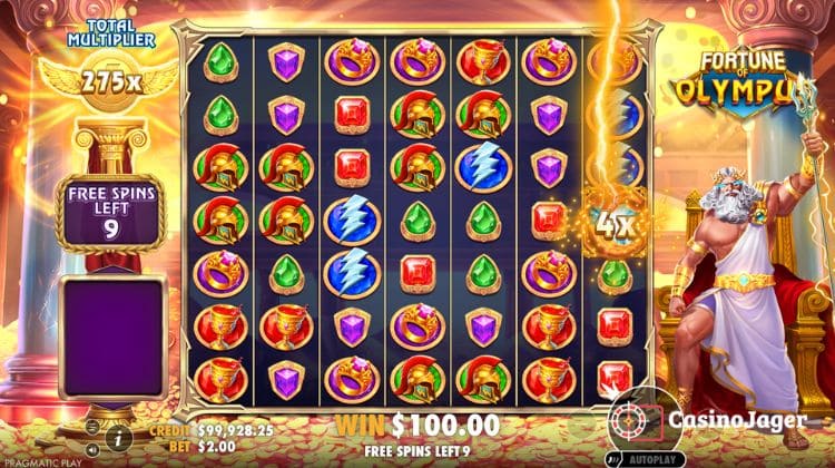 Fortune of Olympus Free Spins Bonus