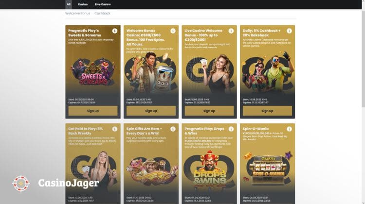 GQbet Promoties en Bonussen