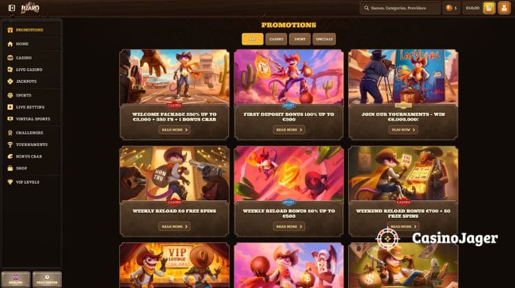 Lizaro Promoties en Bonussen