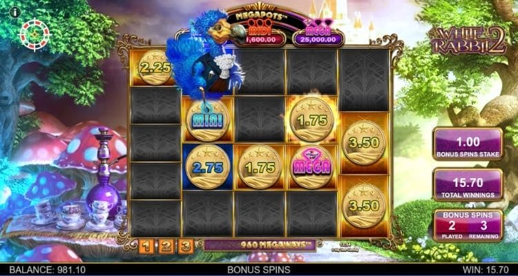 White Rabbit 2 Hold and Spin Bonus