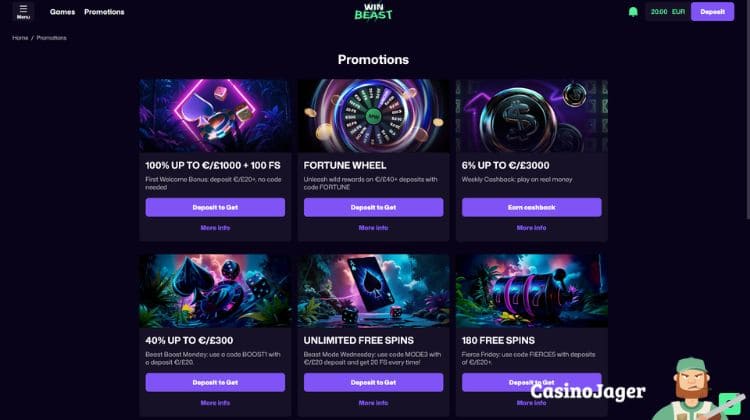 Win Beast Promoties en Bonussen