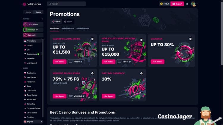 Betsio.com Promoties en Bonussen