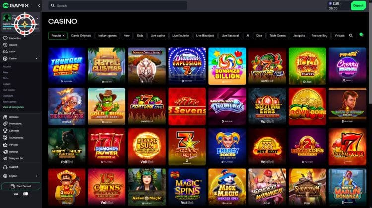 Gamix Casino Spelaanbod