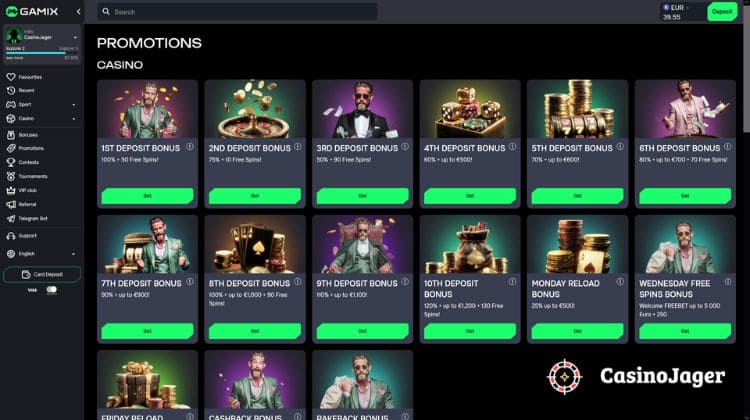 Gamix Promoties en Bonussen