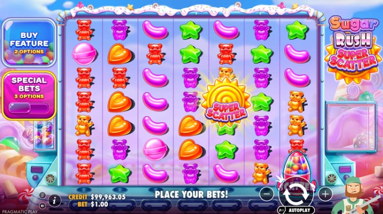 Pragmatic Play Suger Rush Super Scatter Gameplay Scatters