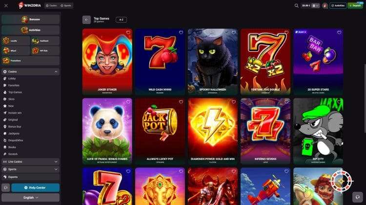 Winzoria Casino Spelaanbod