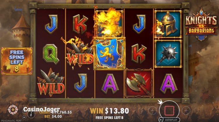 Knights vs Barbarians Free Spins Bonus