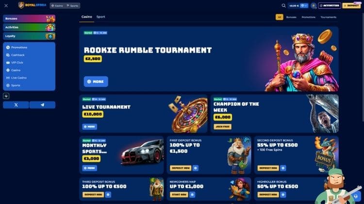 Royalspinia Promoties en Bonussen