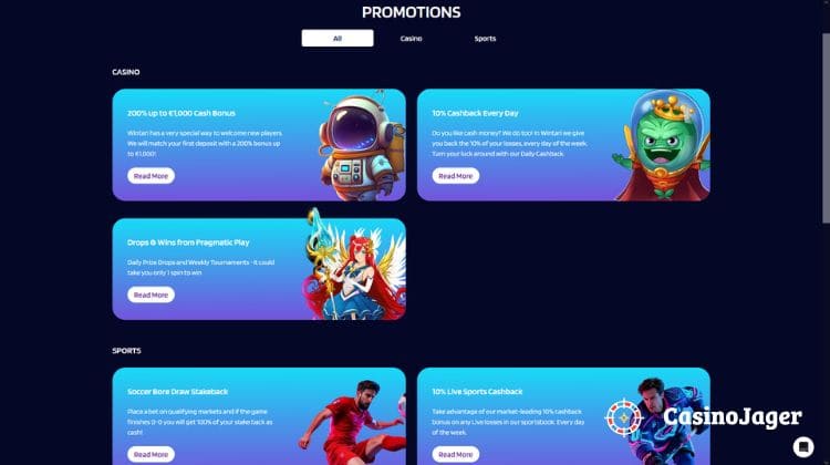 Wintari Promoties en Bonussen