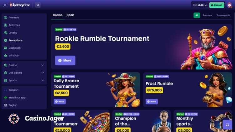 Spinogrino Promoties en Bonussen