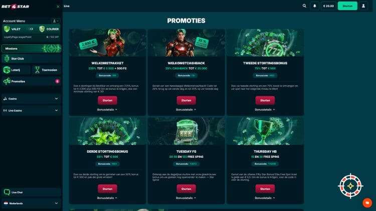 Bet4Star Promoties en Bonussen