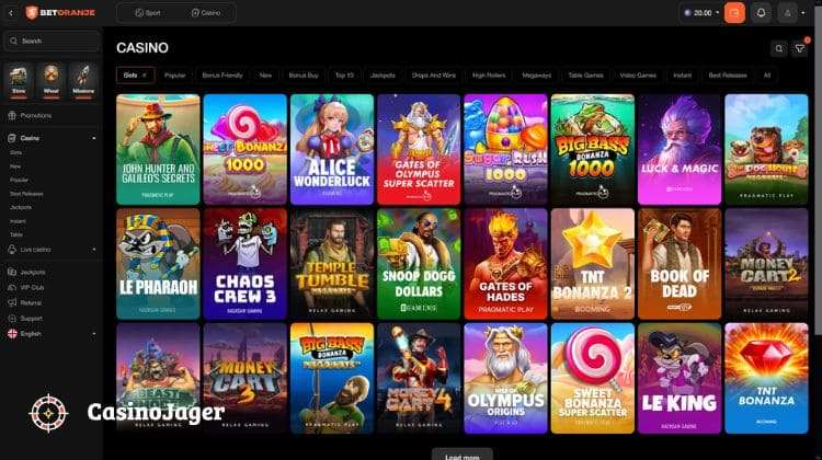 Betoranje Casino Spelaanbod
