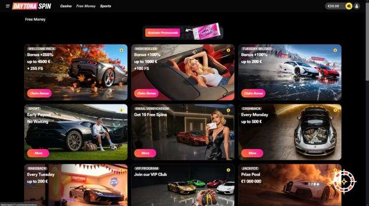 Daytonaspin Promoties en Bonussen