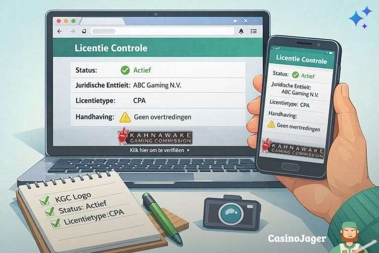 Verificatie Kahnawake-Licentie