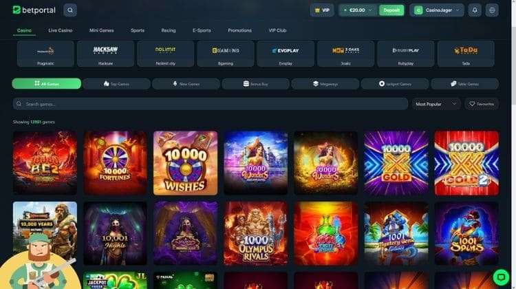 BetPortal Casino Spelaanbod
