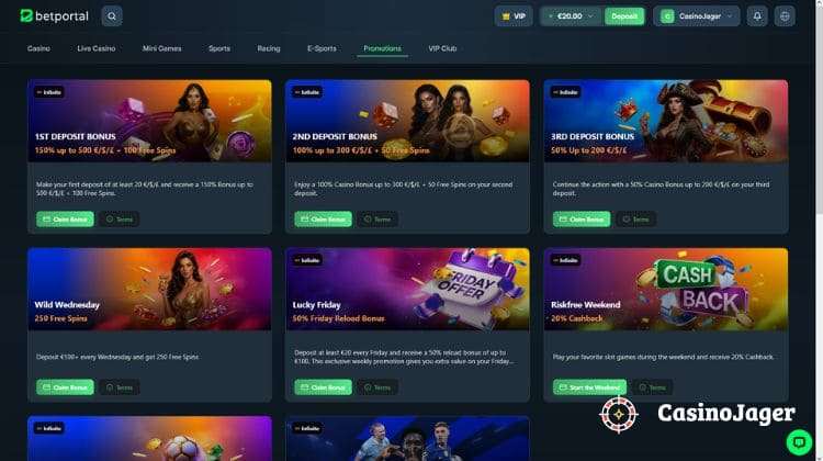 BetPortal Promoties en Bonussen