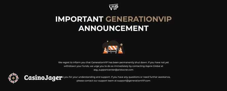GenerationVIP Gesloten