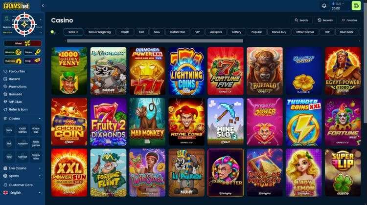 GramsBet Casino Spelaanbod
